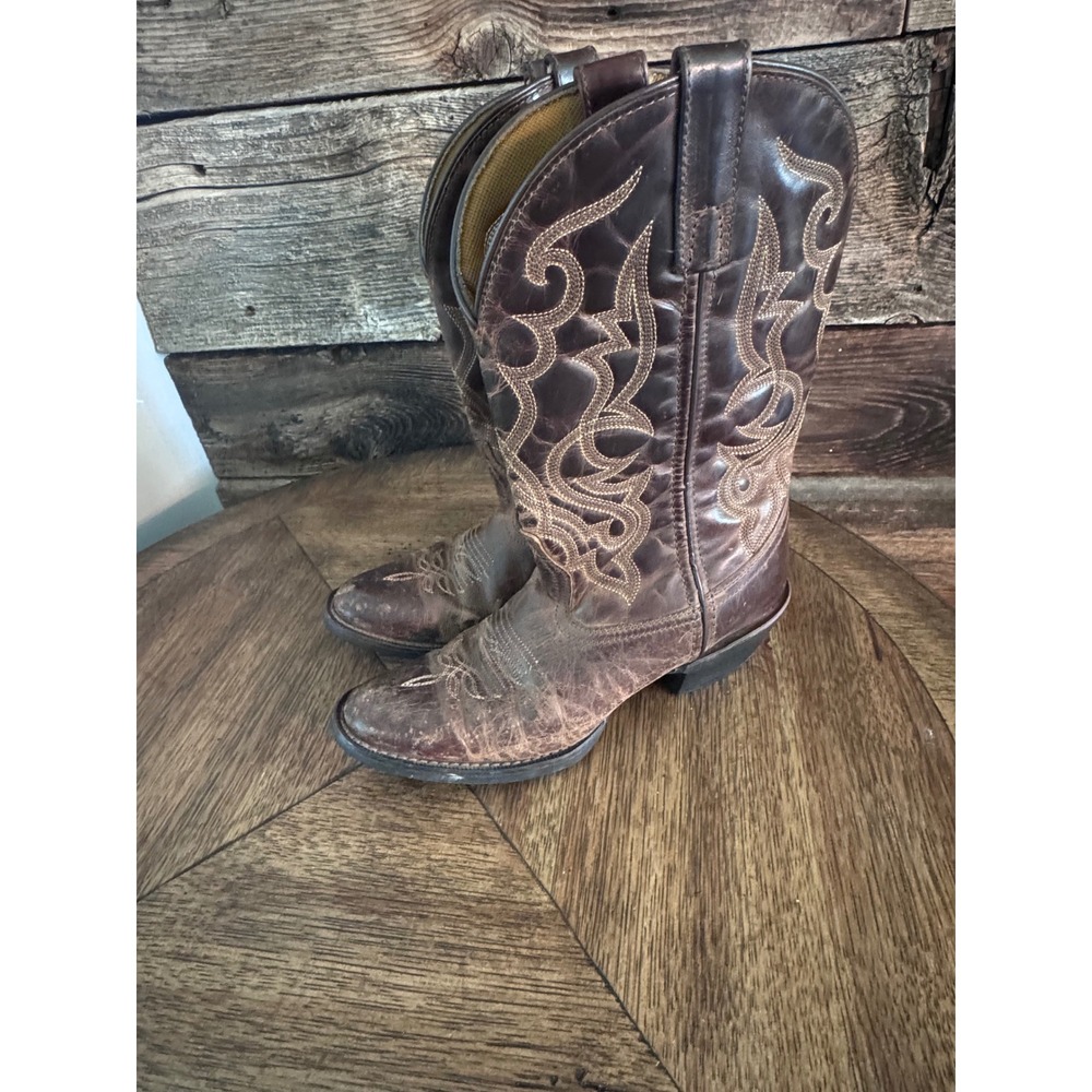 Laredo 51112 Womens Brown Leather Western Cowgirl Boots Size 7.5 M